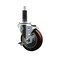 Service Caster 4'' SS Maroon Poly Swivel 1'' Expanding Stem Caster with Brake SCC-SSEX20S414-PPUB-MRN-TLB-1 - alternate 1